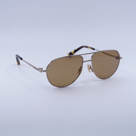🕶️ New Bottega Veneta BV1302S 002 Sunglasses - Gold Frame, Brown Lenses - Picture 4 of 10